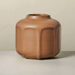 Hearth & Hand with Magnolia 6" Faceted Ceramic Vase Brown